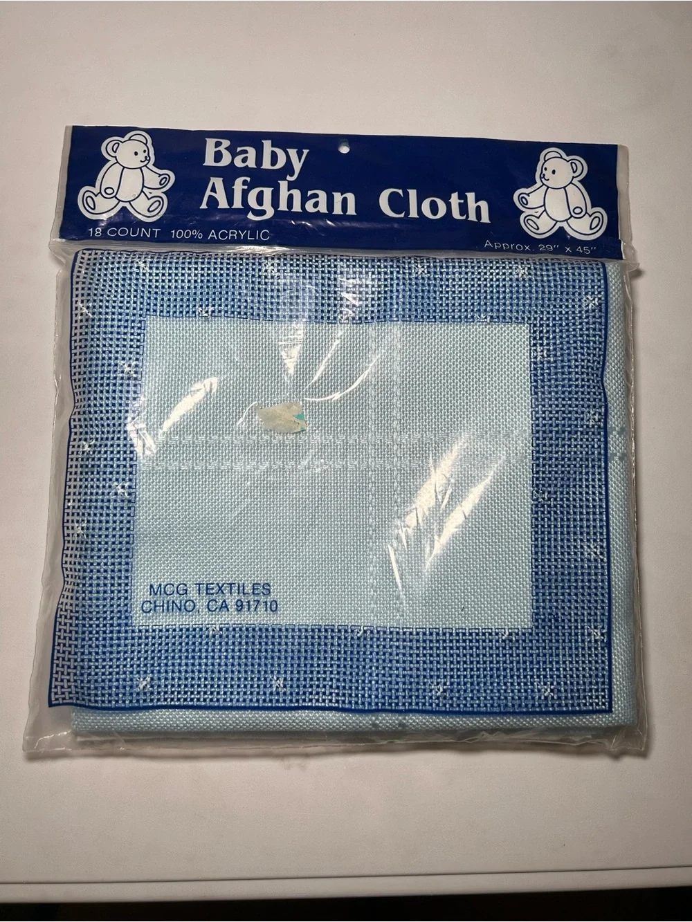 Cross Stitch 18 Count Afghan Cloth 45 x 58 Full or 2 Baby 29 x 45 Acrylic Fabric